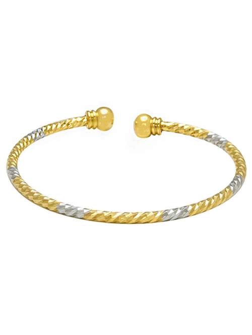 dual tone adjustable bangle bracelet - 18535048 -  Standard Image - 0