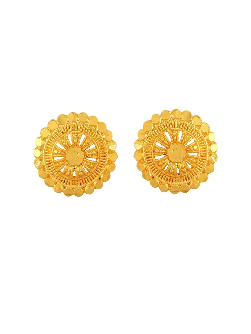 women gold plated stud earrings - 18535389 -  Standard Image - 1