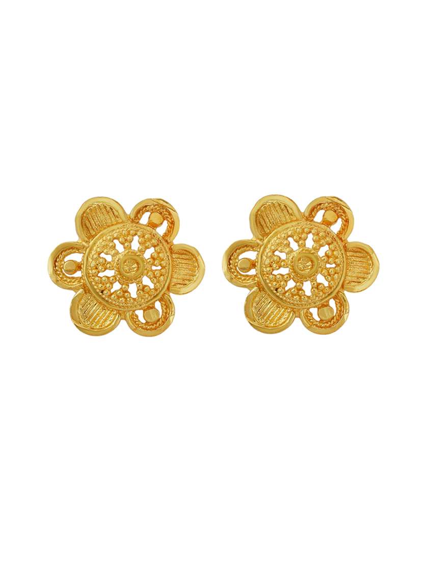 women gold plated stud earrings - 18535391 -  Standard Image - 1