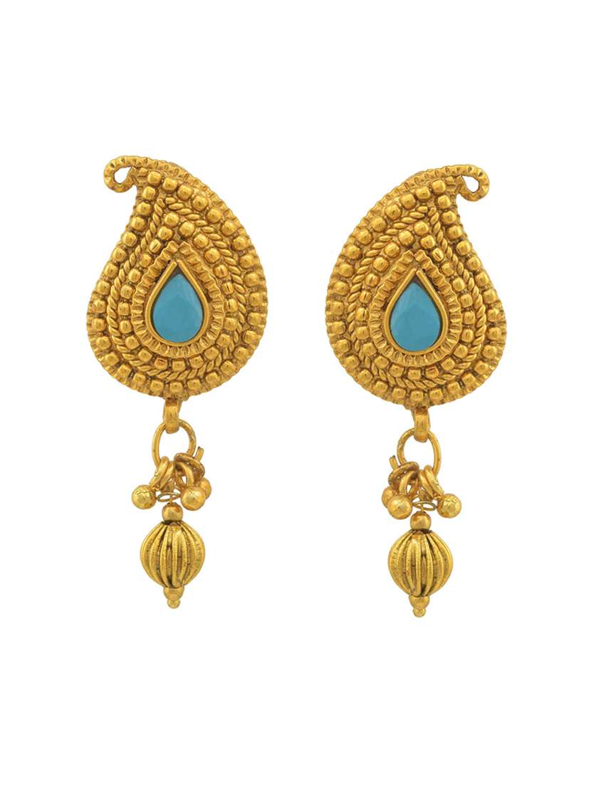 women gold plated drop earrings - 18535395 -  Standard Image - 1