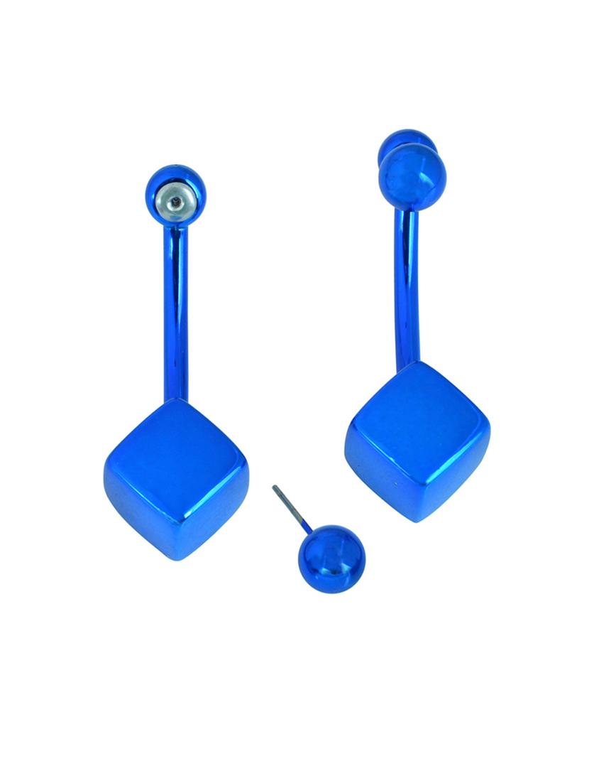 blue metal stud earring - 18535470 - Standard Image - 1