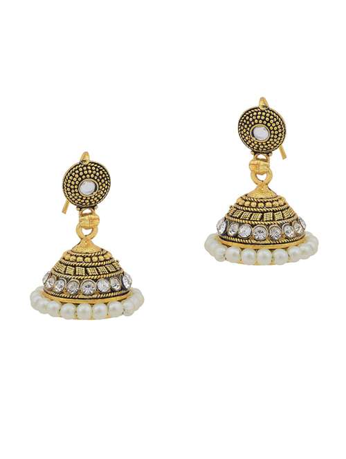 gold plated jhumka earring - 18535485 -  Standard Image - 0