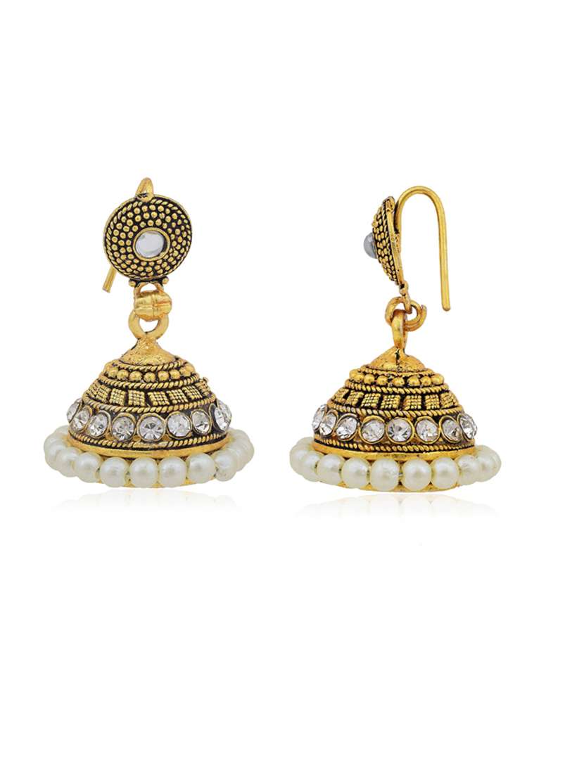 gold plated jhumka earring - 18535485 -  Standard Image - 1
