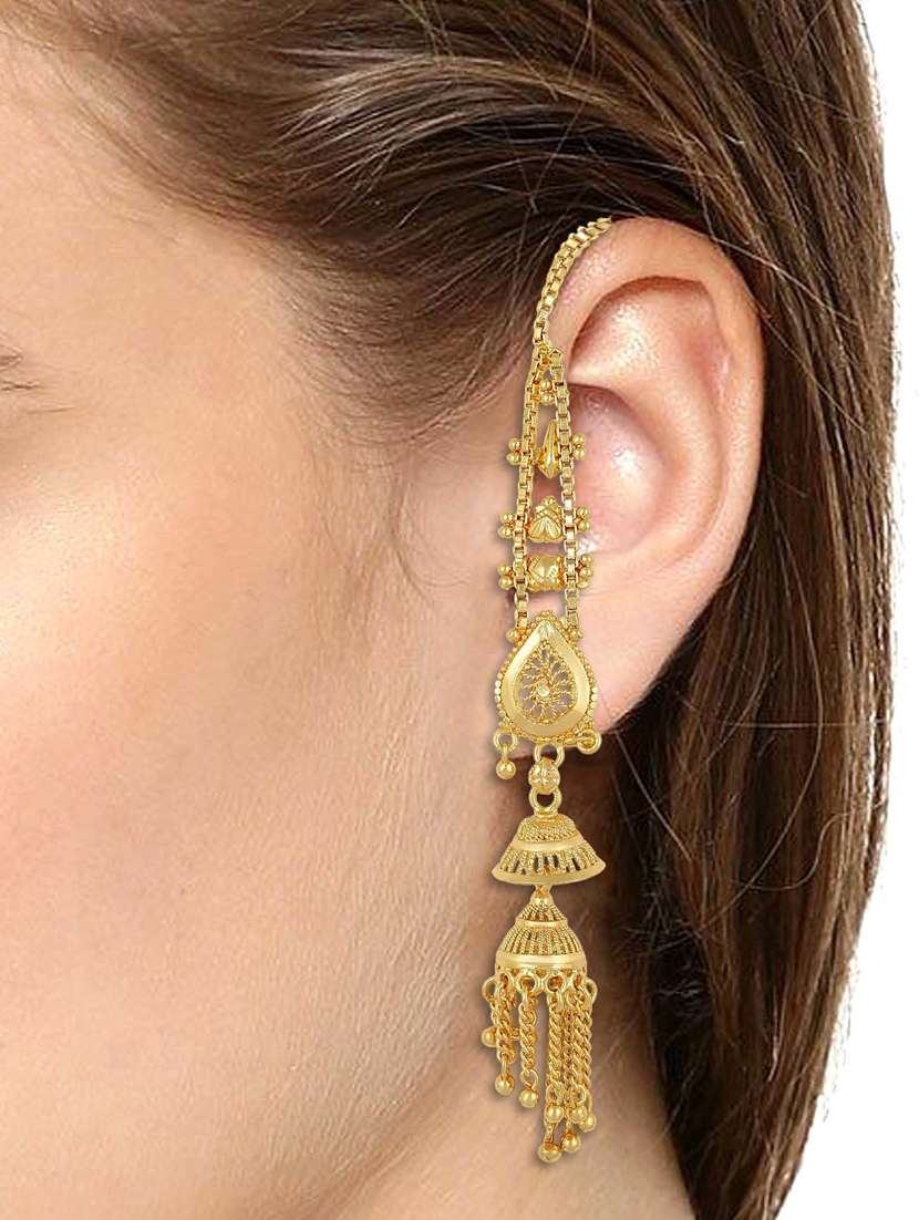 gold plated drop earring - 18535521 - Standard Image - 1
