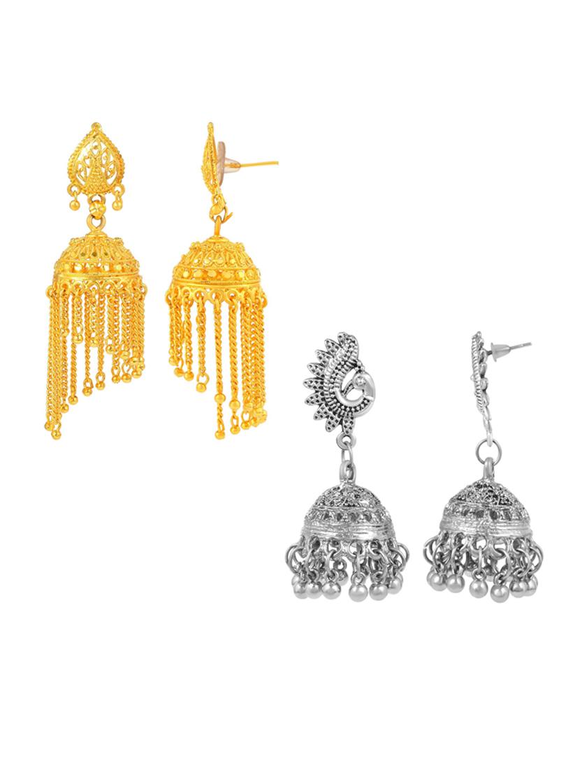 set of 2 jhumka earring - 18535564 - Standard Image - 1