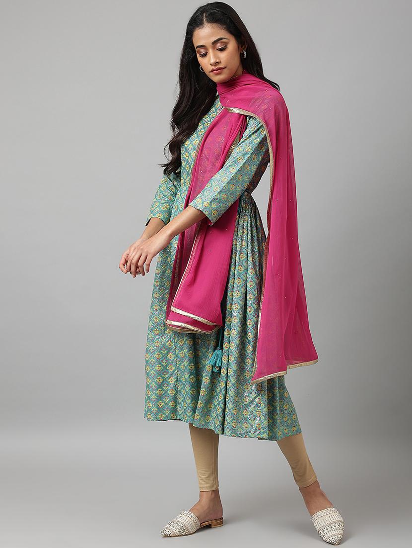 pink plain gota patti dupatta