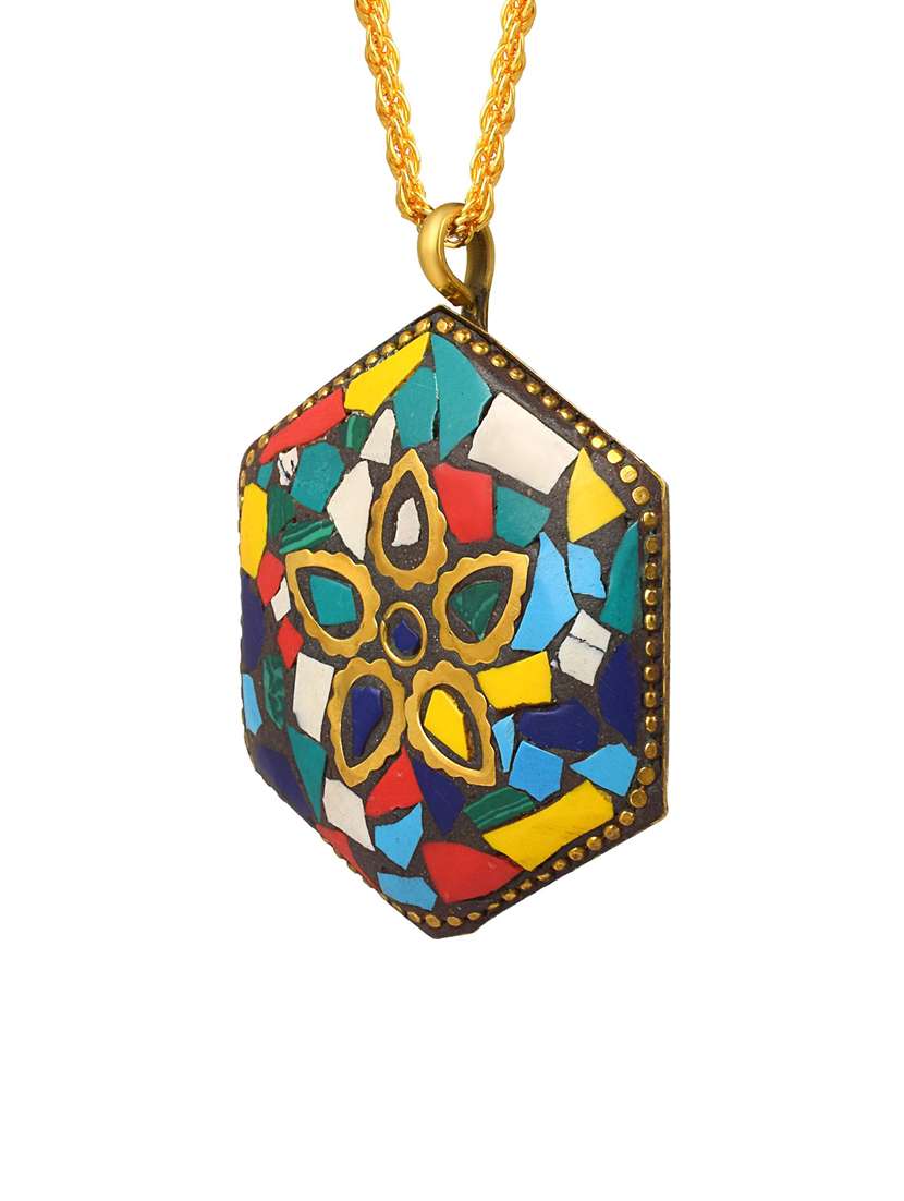 multi colored metal pendant - 18535875 -  Standard Image - 1