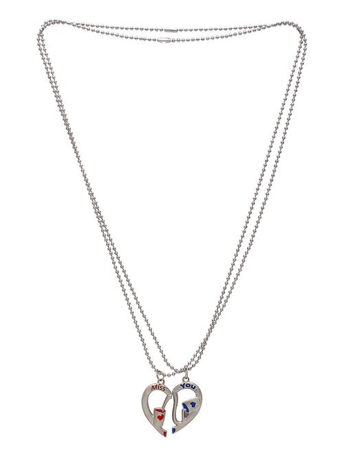 steel two parts heart chain pendant necklace - 18536187 -  Standard Image - 0