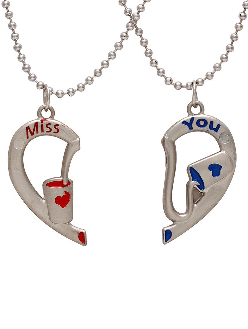 steel two parts heart chain pendant necklace - 18536187 -  Standard Image - 1