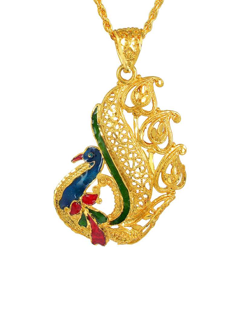 gold pleated pendant - 18536226 -  Standard Image - 1