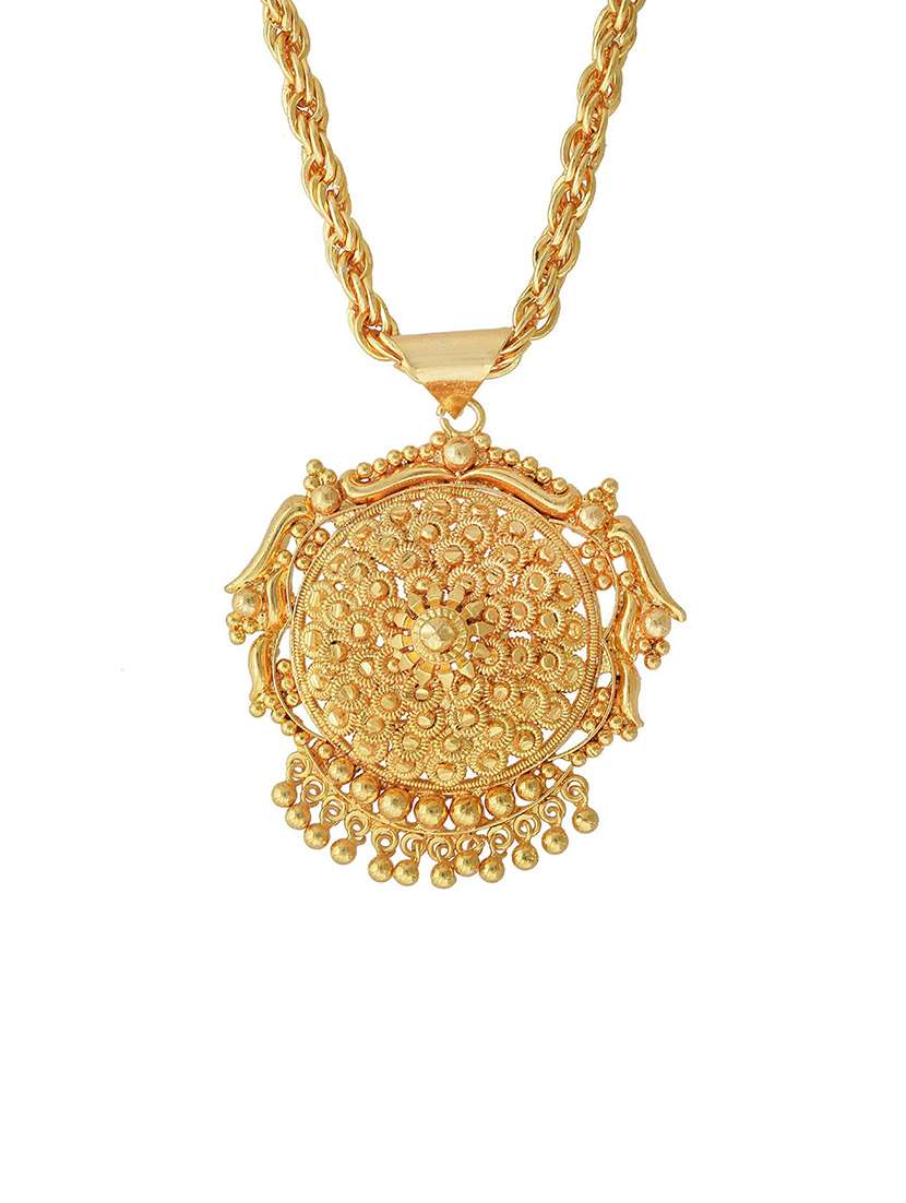 gold pleated pendant - 18536234 -  Standard Image - 1