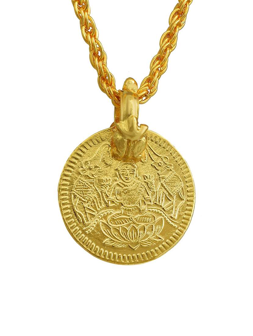 gold plated laxmi coin - 18536417 -  Standard Image - 1
