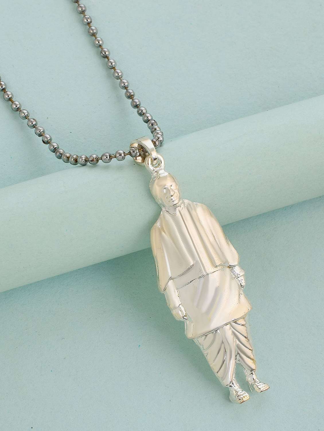 silver pleated pendant - 18536849 - Zoom Image - 0