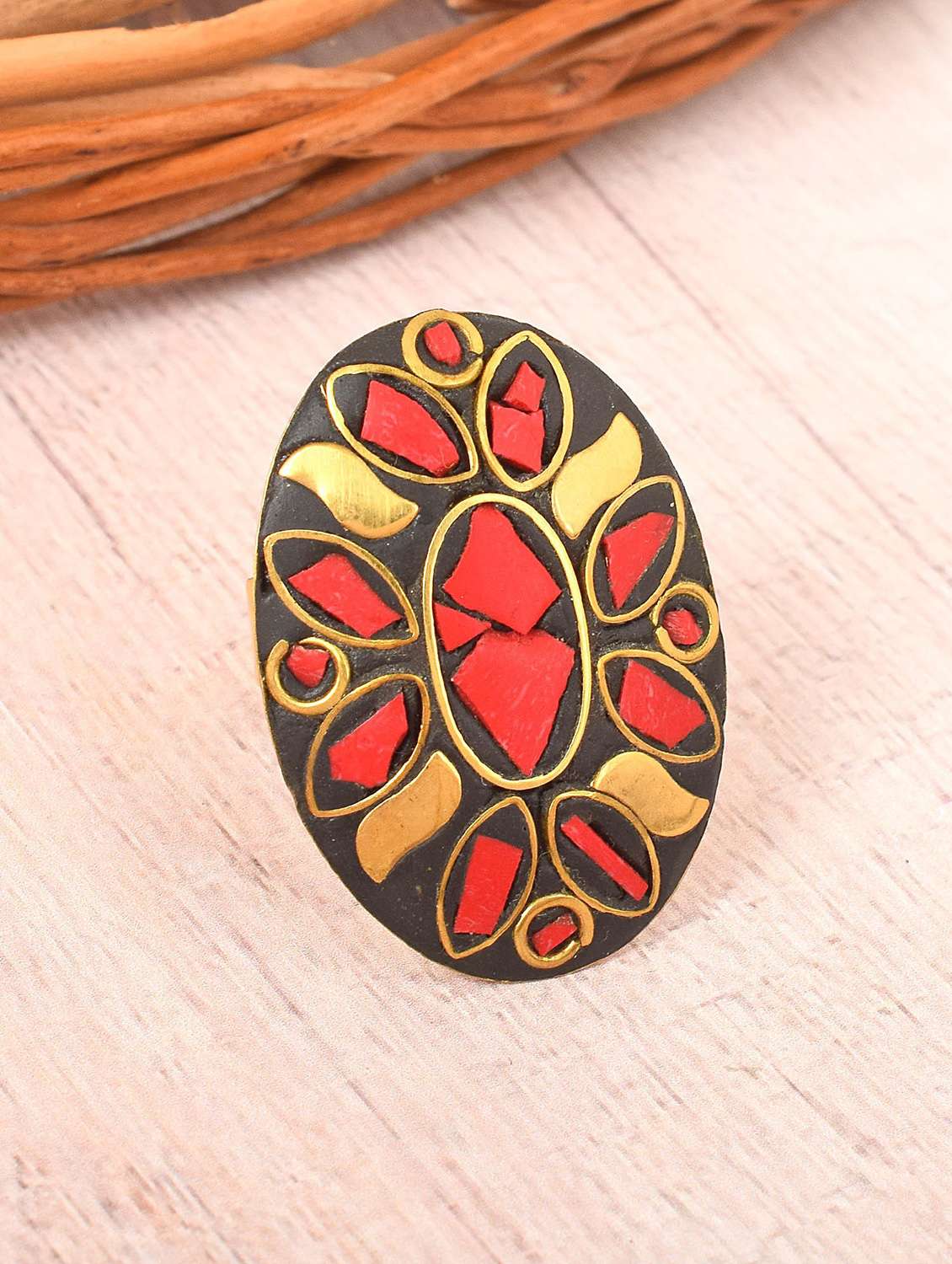 multi colored brass finger  ring - 18536917 -  Standard Image - 1