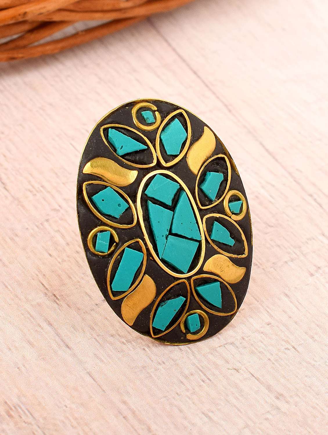 multi colored brass finger ring - 18536918 - Standard Image - 1