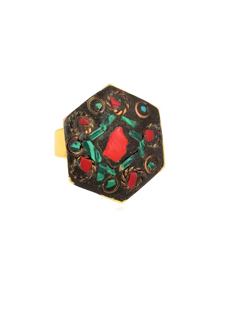 multi colored brass finger  ring - 18536924 -  Standard Image - 1