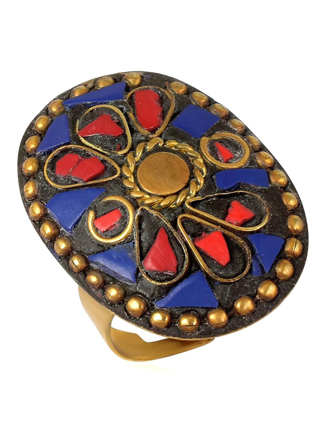 multi colored brass finger  ring - 18536929 -  Standard Image - 1