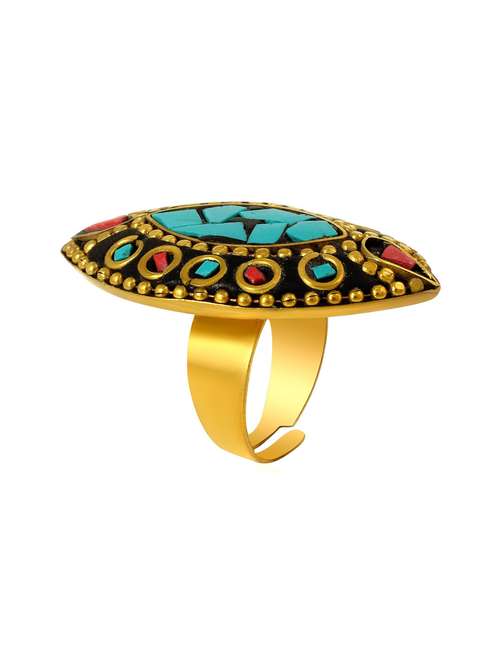 multi colored brass finger  ring - 18536930 -  Standard Image - 0