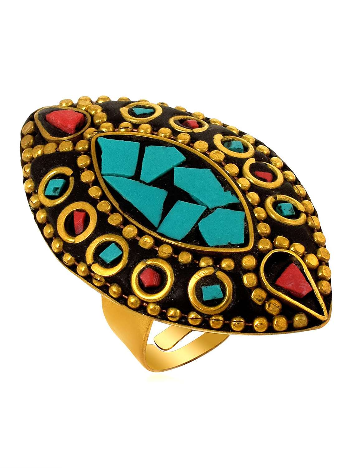 multi colored brass finger  ring - 18536930 -  Standard Image - 1