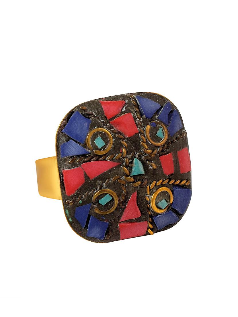 multi colored brass finger  ring - 18536931 -  Standard Image - 1