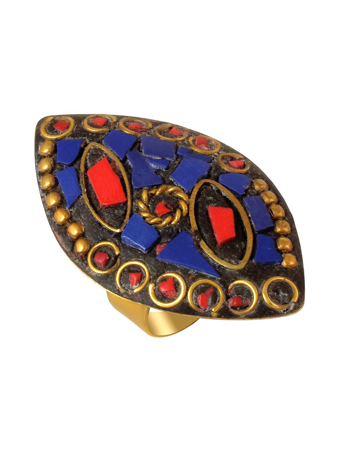 multi colored brass finger  ring - 18536935 -  Standard Image - 1