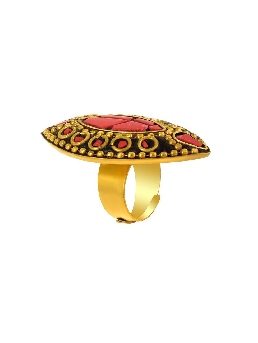 multi colored brass finger  ring - 18536940 -  Zoom Image - 0