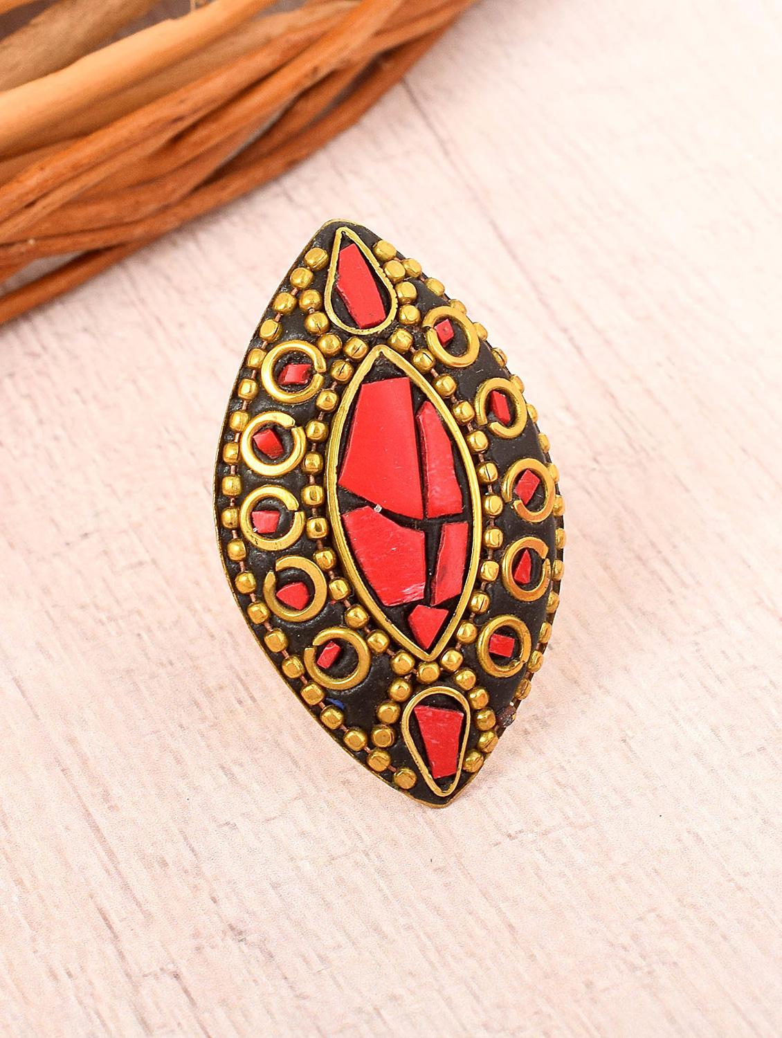 multi colored brass finger  ring - 18536940 -  Standard Image - 1
