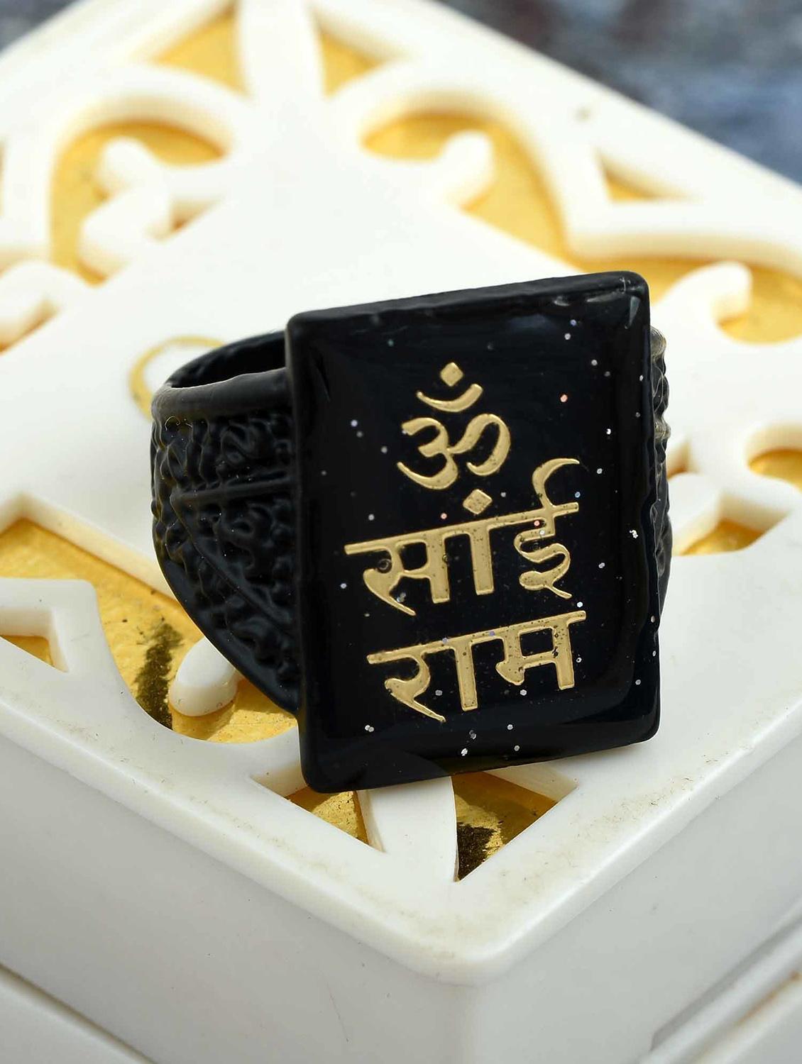 black plated finger ring - 18537053 - Standard Image - 1