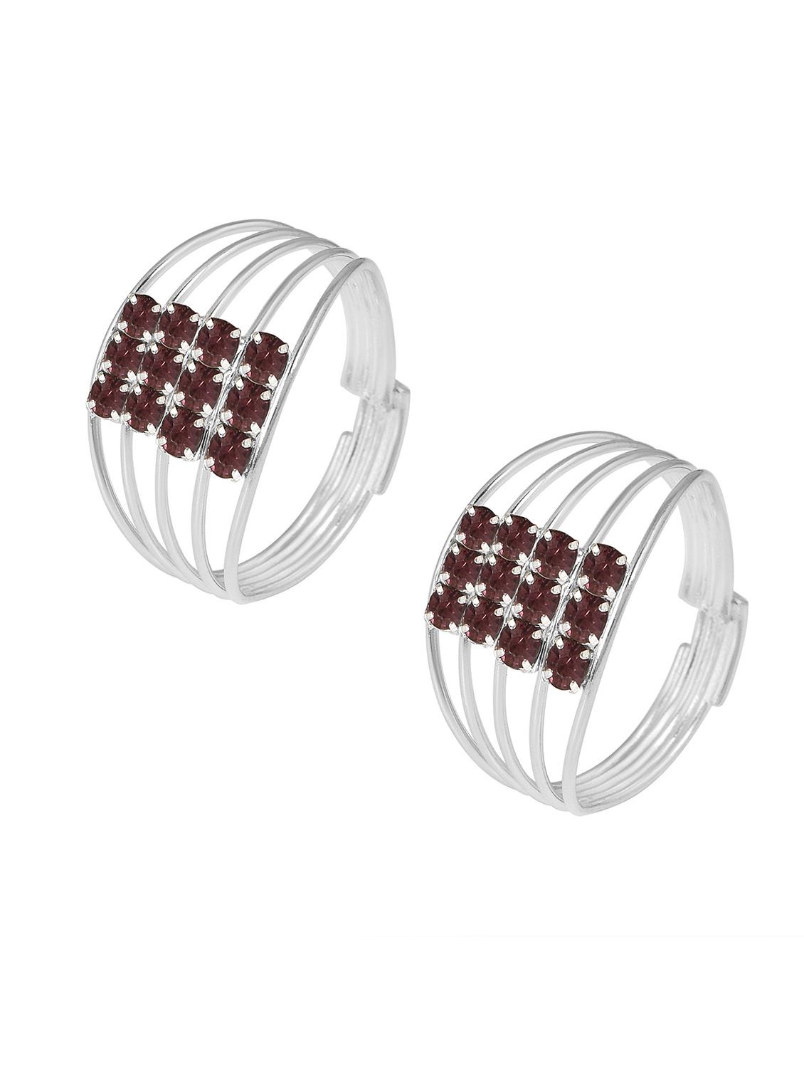 silver pleated toe ring - 18537172 - Standard Image - 1