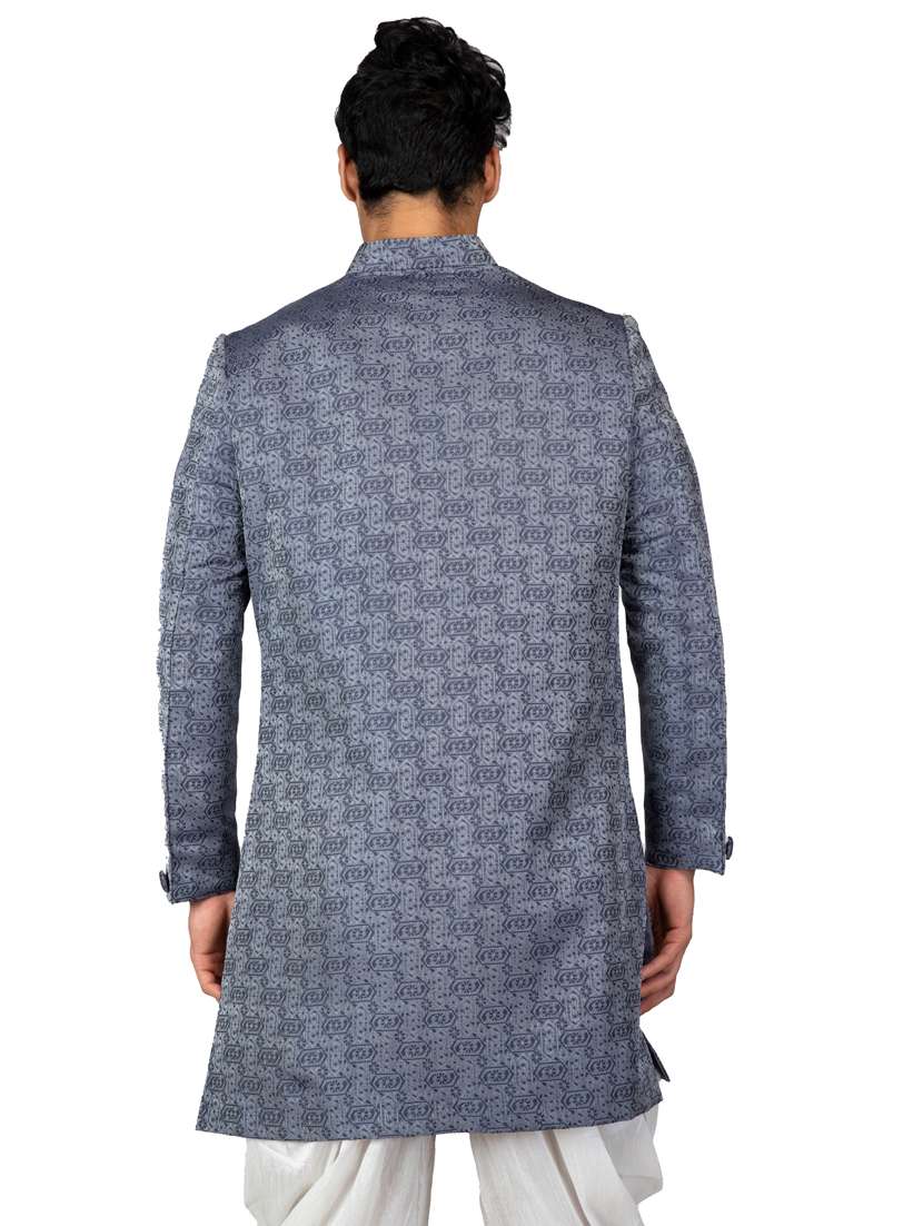 self designed silk blend sherwani ethnic wear set - 18537599 -  Standard Image - 1