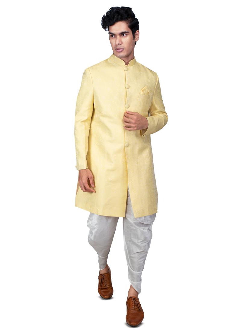 self designed silk blend sherwani ethnic wear set - 18537600 - Zoom Image - 0