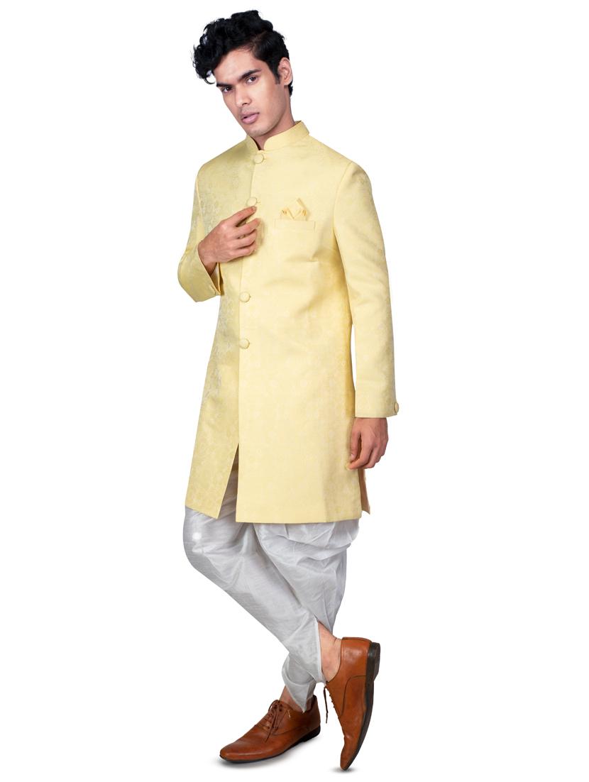 self designed silk blend sherwani ethnic wear set - 18537600 - Standard Image - 1