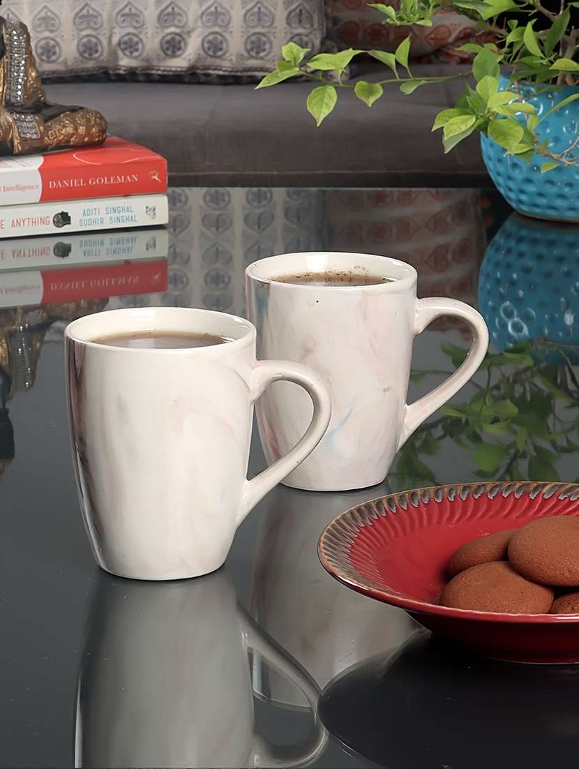 cdi white set of 6 printed ceramic glossy mugs