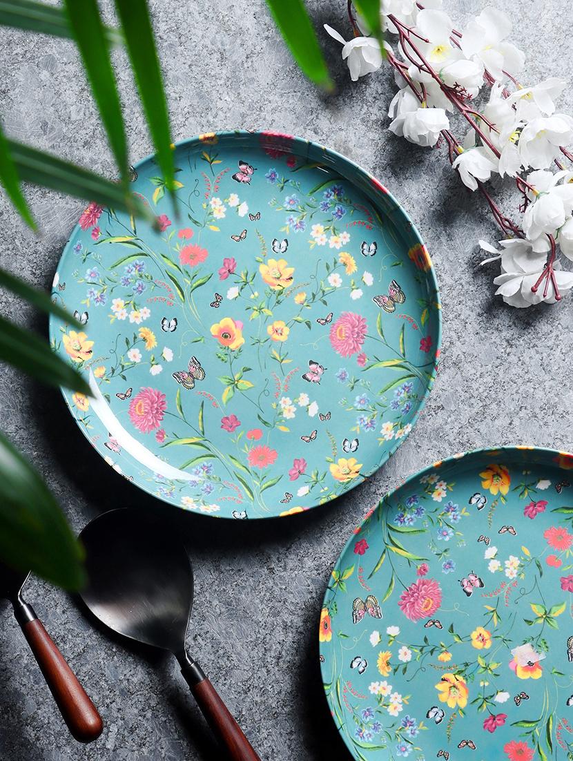 cdi green & red 12 pieces printed melamine glossy plates