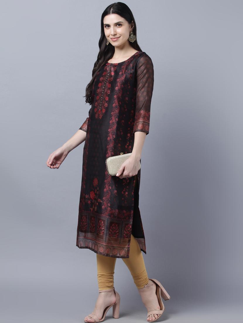 printed straight kurta