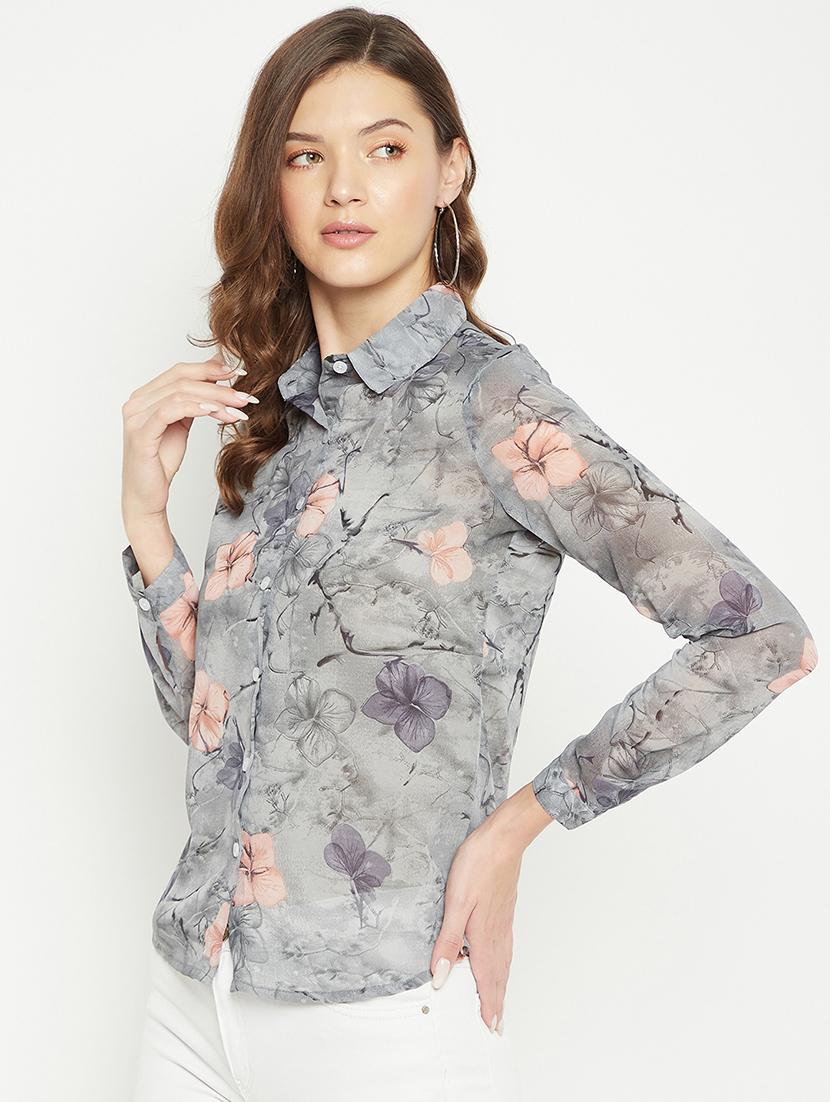 floral printed regular shirt - 18542181 - Standard Image - 1