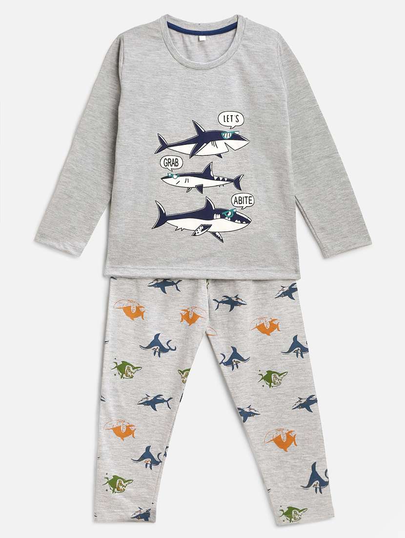 boys printed nightwear pyjama set