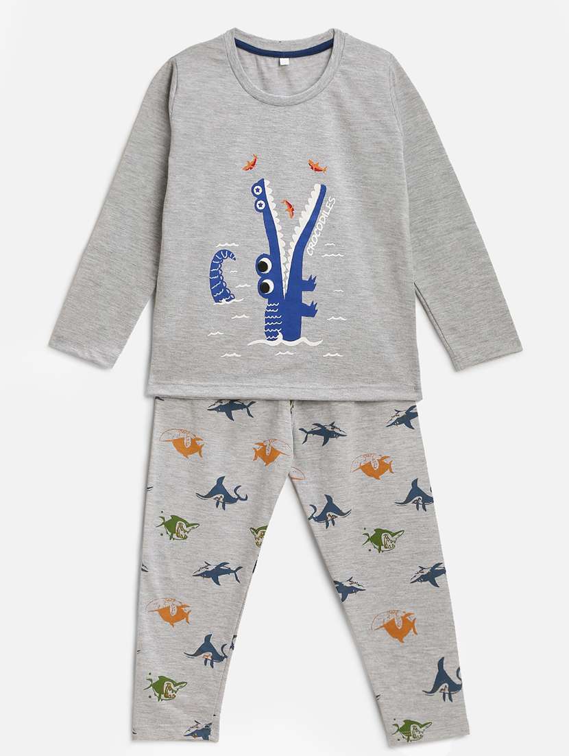 boys printed nightwear pyjama set