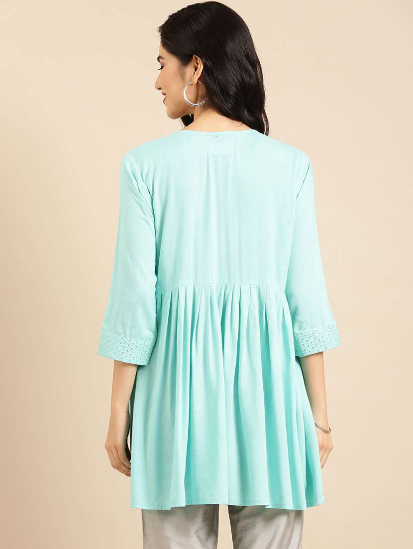 sequined flared kurti - 18545083 - Standard Image - 1