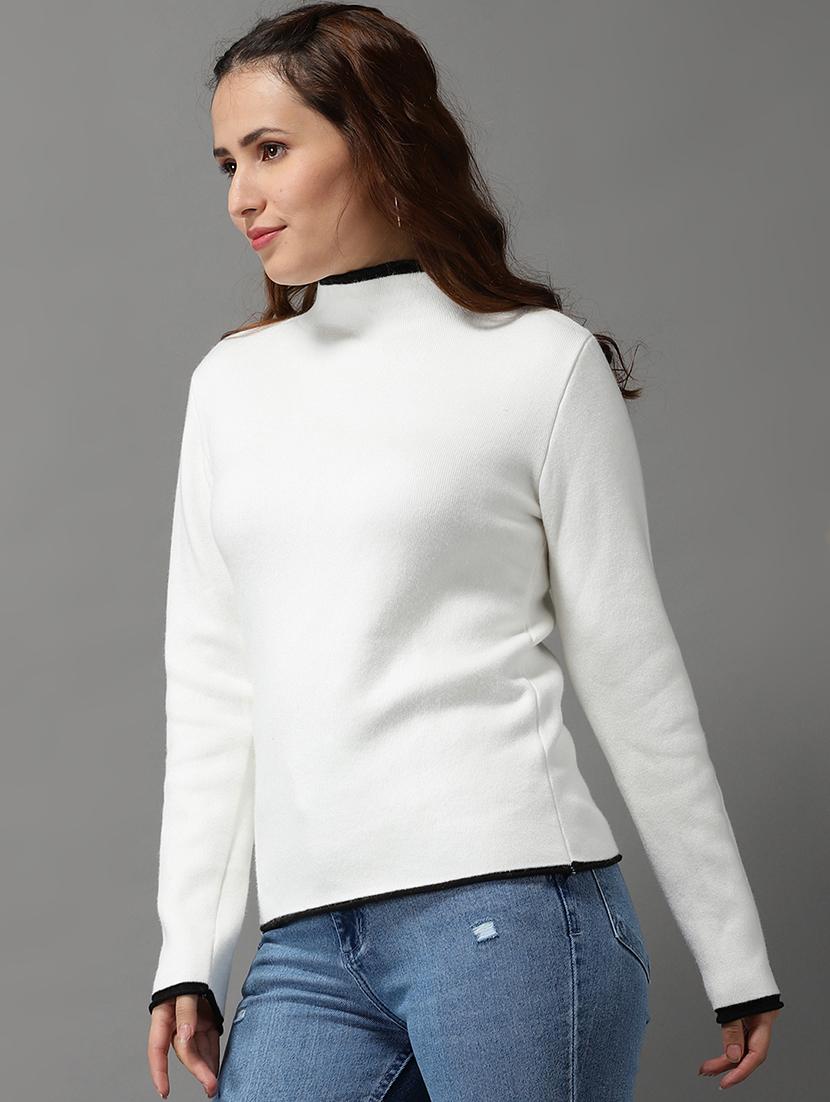 mock neck solid pullover - 18545183 - Standard Image - 1