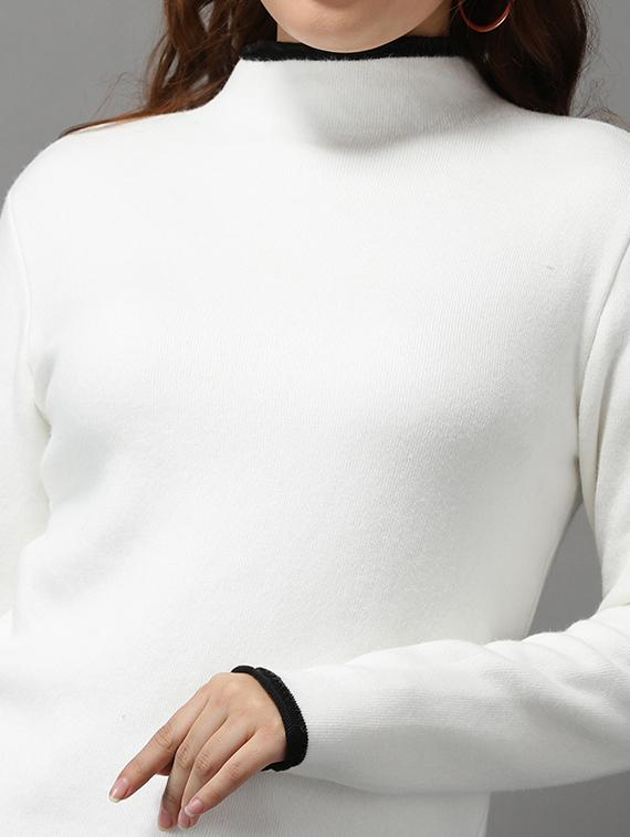 mock neck solid pullover - 18545183 - Standard Image - 4