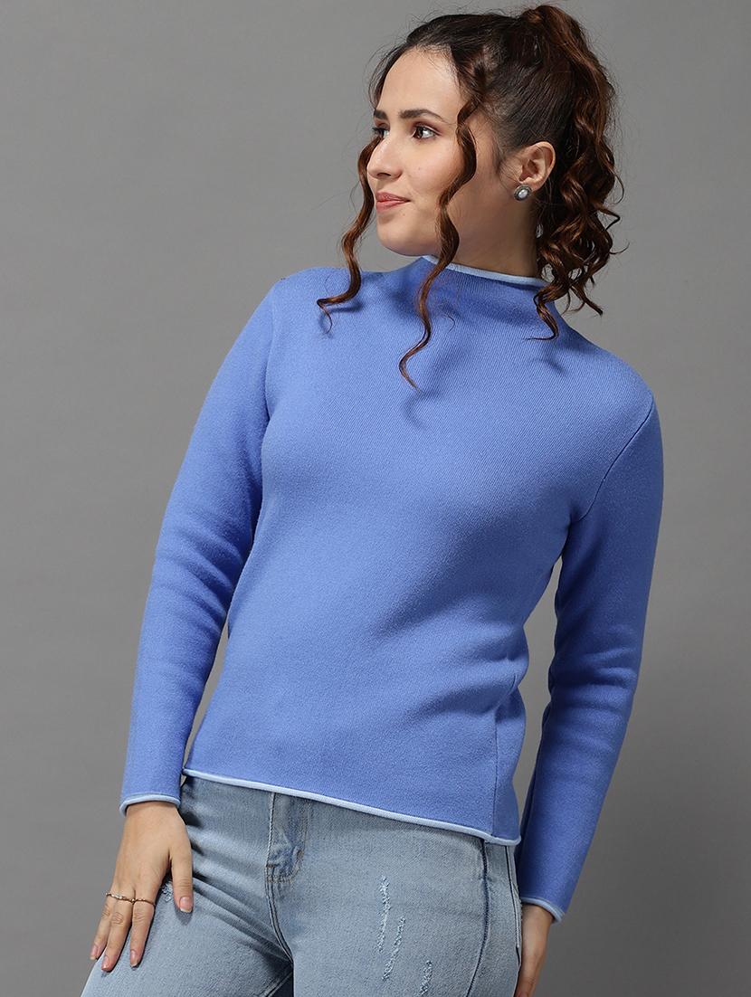 mock neck solid pullover  - 18545184 -  Standard Image - 1