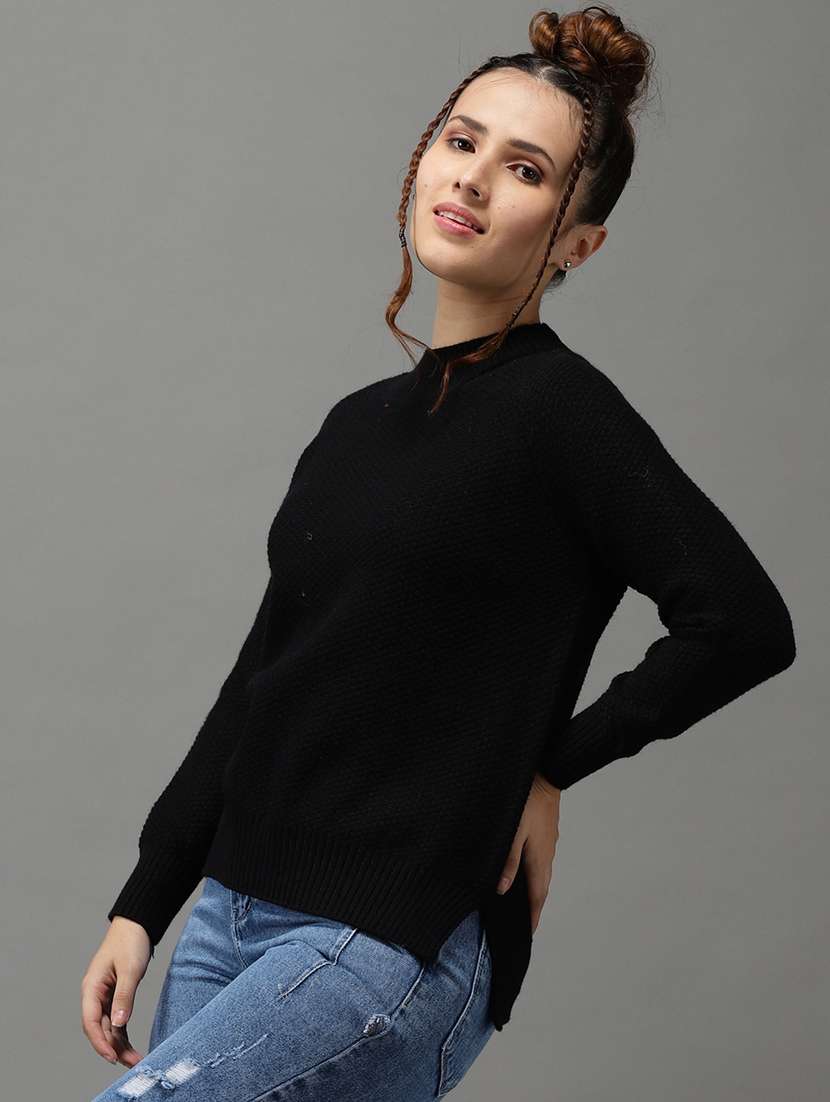 round neck solid pullover - 18545206 -  Standard Image - 1