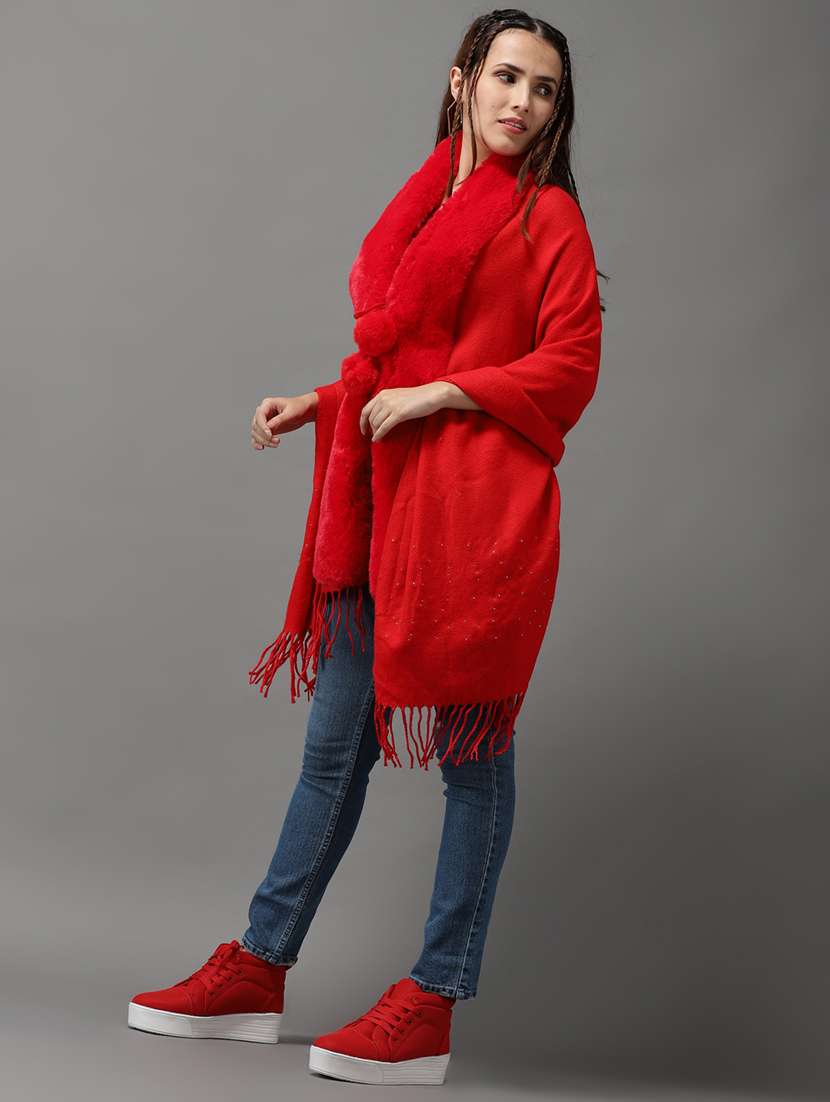 pearl embellished wool poncho - 18545266 -  Standard Image - 1
