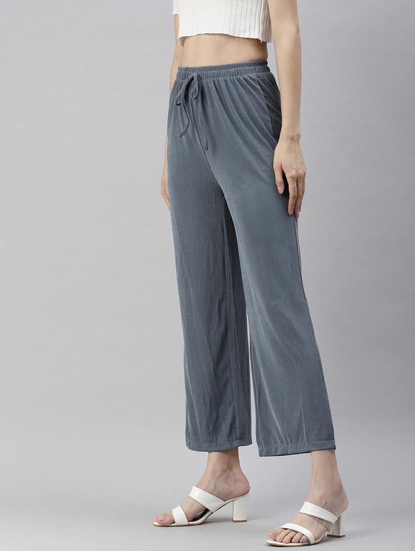 drawstring waist solid track pant - 18545277 - Standard Image - 1