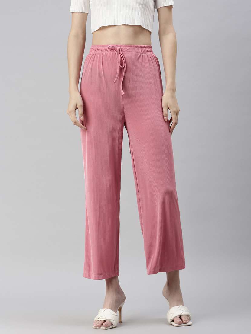 drawstring waist solid track pant