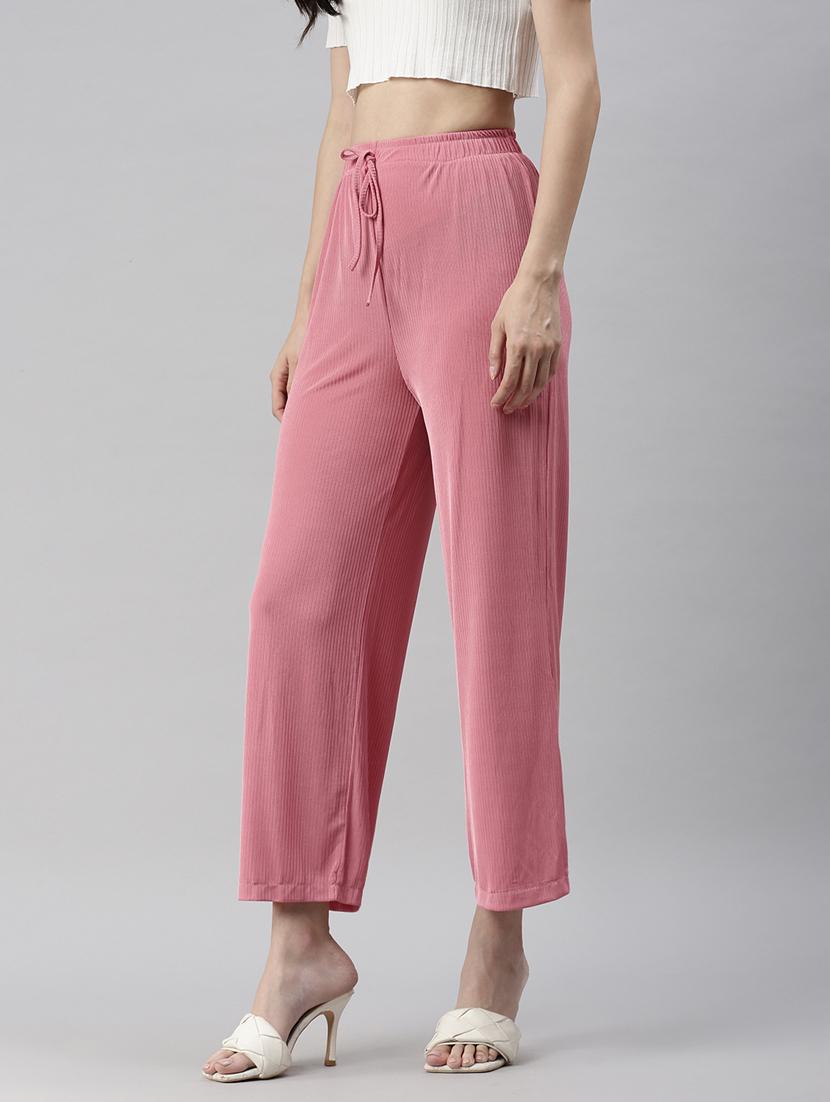 drawstring waist solid track pant - 18545279 - Standard Image - 1