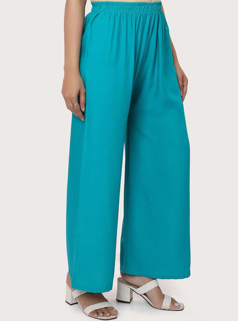 pack of 2 solid flared palazzos - 18546458 -  Standard Image - 1