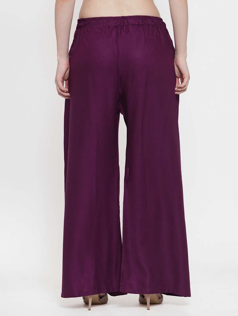 pack of 2 solid flared palazzos - 18546464 - Standard Image - 4