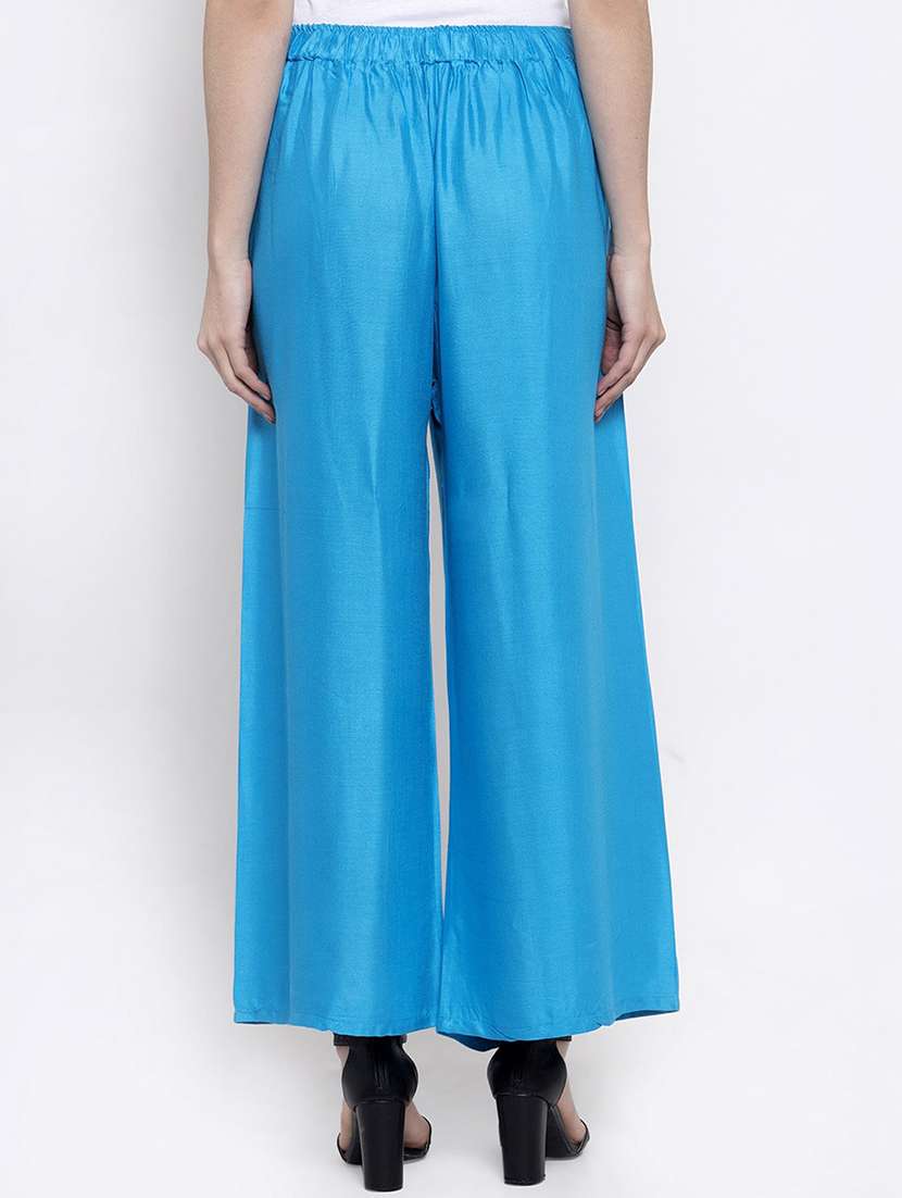 pack of 2 solid flared palazzos - 18546468 -  Standard Image - 4